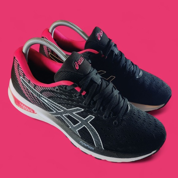 Asics Women's Gel Cumulus 22 1012A741 Black Pink Running Sneakers Size 9 Shoes - Picture 1 of 9